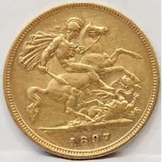 AUSTRALIA 1897 . HALF 1/2 SOVEREIGN . SYDNEY . GOLD
